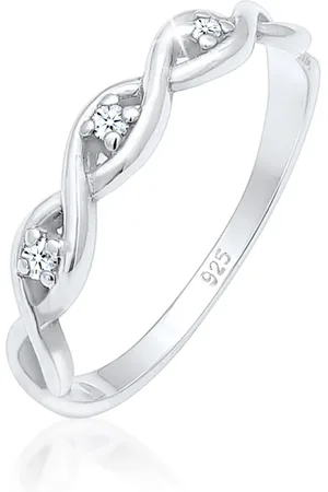 Elli Ringe - Ring DIAMONDS Ring Knoten Unendlich Diamant ( - Gr. 52 MM - in Silber - für Damen