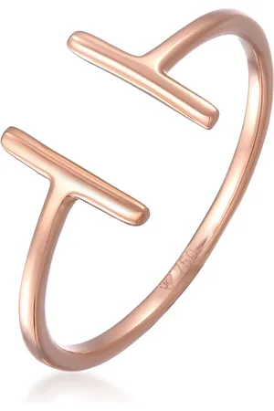 Elli Ringe - Ring Geo Statement Basic Minimal 750 Rosé - Gr. 52 MM - in - für Damen