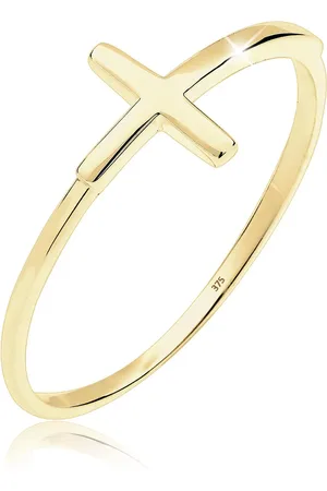 Elli Ringe - Ring Kreuz Symbol Trend Blogger 375 Gelbgold - Gr. 52 MM - in - für Damen