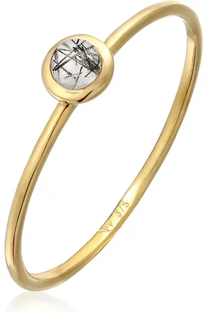 Elli Ringe - Ring Turmalin Solitär 375 Gelbgold - Gr. 52 MM - in - für Damen