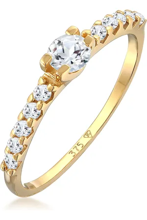 Elli Ringe - Ring Topas Solitär Verlobung 375er Gelbgold - Gr. 54 MM - in - für Damen