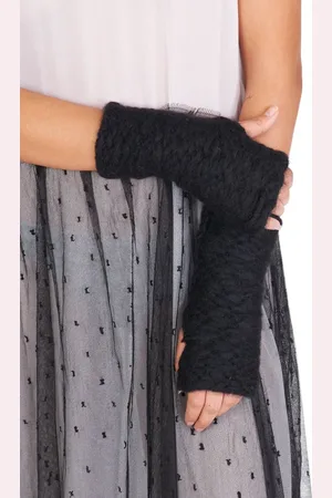 ISABEL BENENATO Handschuhe - Mitaines tricot irru00E9gulier Noir Isabel Benena - Gr. ONE SIZE - in - für Damen