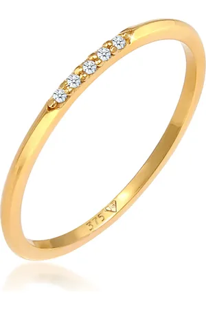 Elli Ringe - Ring Bandring Diamanten Elegant Fein (0.025 ct)375 - Gr. 52 MM - in - für Damen