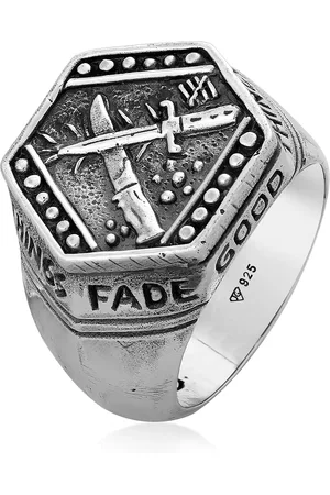Haze & Glory Ringe - Ring Siegelring - Knife 925 Silber - Gr. 60 MM - in Silber - für Damen