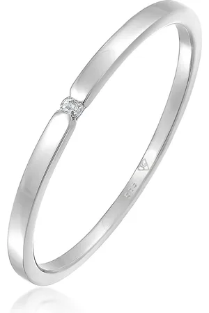 Elli Ringe - Ring Verlobungsring Diamant (0.015 ct.) 585 Weißgo - Gr. 52 MM - in Weiß - für Damen