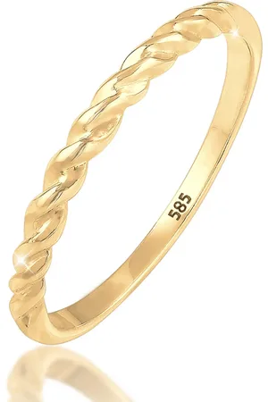 Elli Ringe - Ring Basic Geo Twisted Gedreht Bandring 585 Gelbgo - Gr. 52 MM - in - für Damen