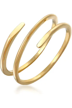 Elli Ringe - Ring Wickelring Twist Fein 375 Gelbgold - Gr. 52 MM - in - für Damen