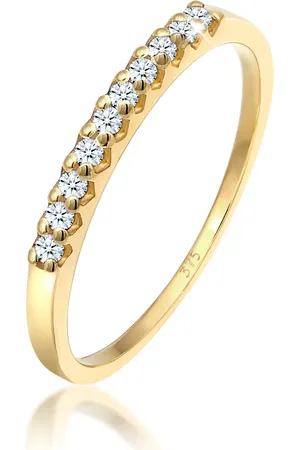 Elli Ringe - Ring Microsetting Diamant (0.15 ct.) 375 Gelbgold - Gr. 52 MM - in - für Damen