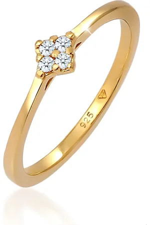 Elli Ringe - Ring Verlobung Klassisch Diamant 0.06 ct. 925 Silb - Gr. 52 MM - in - für Damen