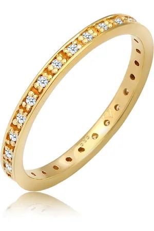 Elli Ringe - Ring Verlobungsring Diamant (0.14 ct) 585 Gelbgold - Gr. 52 MM - in - für Damen