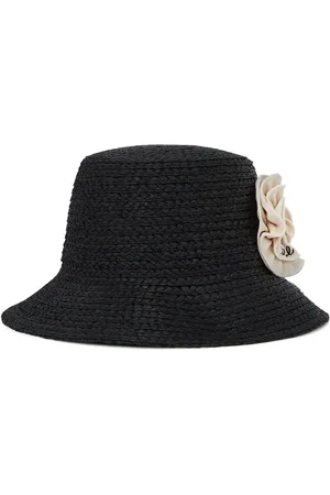 Karl Lagerfeld Caps & Mützen - K/SIGNATUR STRAND-BUCKET-HAT MIT BLUME - Gr. ONE SIZE - in - für Damen