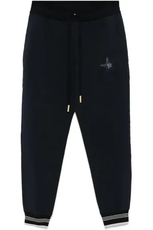 LORENA ANTONIAZZI Black Star-Appliqué Track Trousers - Größe 38