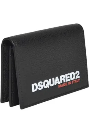 Dsquared2 Portemonnaies - Black Leather Bob Bi-Fold Cardholder - Gr. unisize - in - für Damen