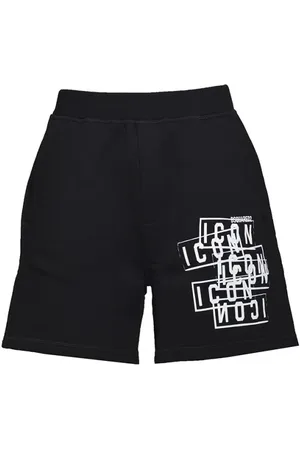 Dsquared2 Black Cotton Icon Stamps Relax Bermuda Shorts - Größe S