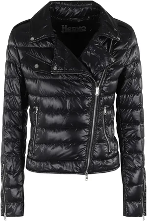 HERNO Quilted Polyamide Biker Jacket - Größe 44