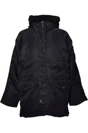 Carhartt Black Nylon Olten Over Parka With Hood - Größe M