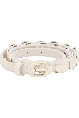Golden Goose Gürtel - White Belt With Aged Silver-Colored Studs - Gr. 80 - in - für Damen
