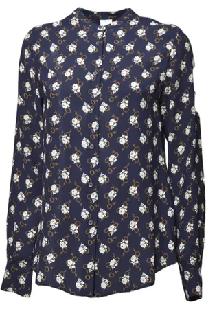 Aspesi Blouse Korean Collar Viscose Floral Print - Größe 38