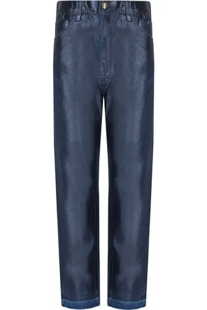 Elisabetta Franchi Oltremare Laminated Baggy Jeans - Größe 25