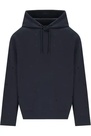 Emporio Armani Navy Blue Monogram Hoodie - Größe L