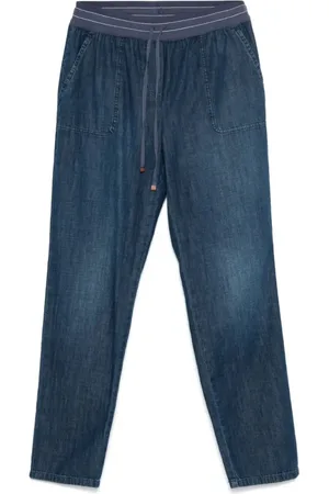 LORENA ANTONIAZZI Blue Tapered Trousers - Größe 38