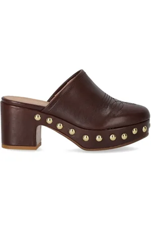 DUCCIO DEL DUCA Slipper & Pantoletten - Brown Heeled Clog - Gr. 36 (EU) - in - für Damen