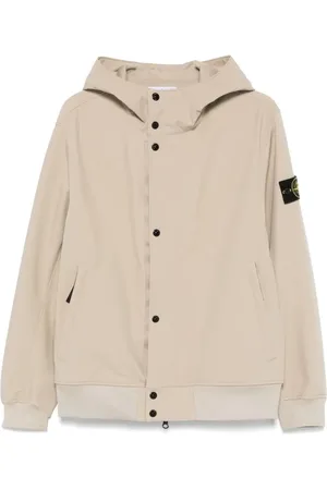 Stone Island Hooded Coat With Front Snap Closure - Größe M
