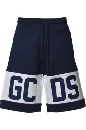 GCDS Bermuda Band Logo In Dark Blue Cotton - Größe L