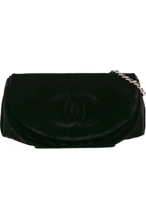 CHANEL Portemonnaie - 2013-2014 CC Velvet Half Moon Wallet on Chain - Gr. unisize - in - für Damen