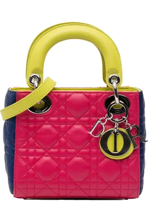 Dior Crossbody Bags - 2013 Mini Tricolor Lambskin Cannage Lady Dior - Gr. unisize - in Gold - für Damen