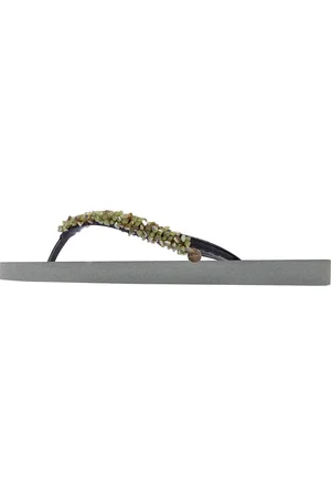 Uzurii Slipper & Pantoletten - platte hausschuhe Classic Aby Army Green - für Damen