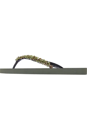 Uzurii Slipper & Pantoletten - Zehentrenner Classic Aby Army Green - Gr. 35,5 (EU) - in - für Damen