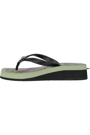 Uzurii Slipper & Pantoletten - Zehentrenner Beach Printed Stella Mid Heel Green - Gr. 37,5 (EU) - in - für Damen