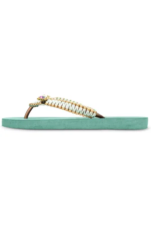 Uzurii Slipper & Pantoletten - Zehentrenner Jade Macrame Switch - Gr. 37,5 (EU) - in - für Damen