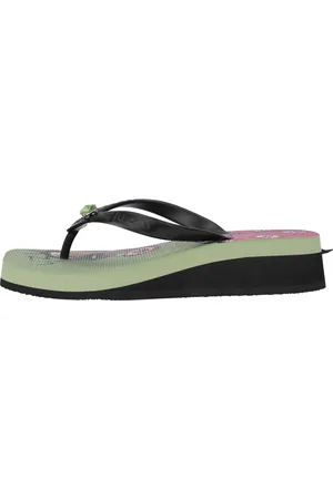 Uzurii Slipper & Pantoletten - Zehentrenner Beach Printed Claudia Mid Heel Green - Gr. 37,5 (EU) - in - für Damen