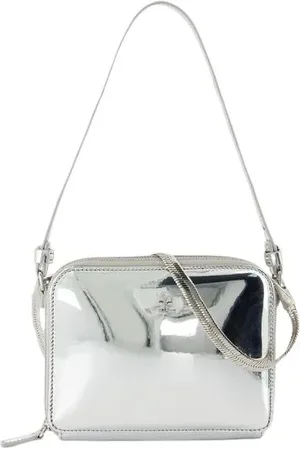 Courrèges Hobo Bags - Cloud Chained Mirror Purse - Leather - Silver - für Damen