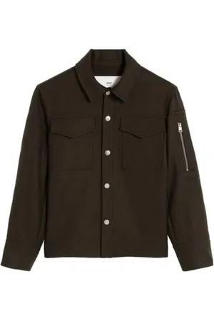 Ami Button-Up Wool Shirt Jacket - Größe M