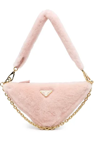 Prada Crossbody Bags - 2018 Mini Shearling Triangle Satchel - Gr. unisize - in Gold - für Damen