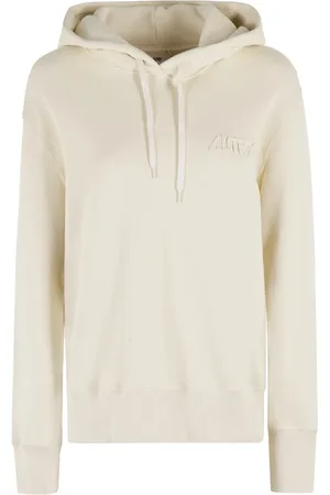 Autry Relaxed-Fit Cream Hoodie With Adjustable Drawstrin - Größe M