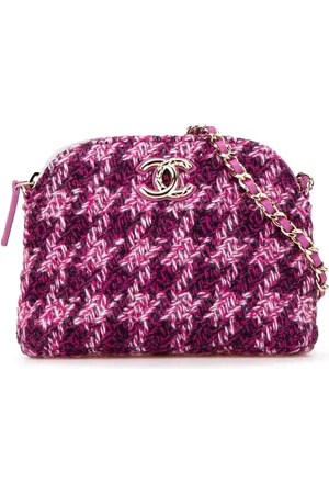 CHANEL Clutches - 2021-2024 CC Tweed Houndstooth Clutch On Chain - Gr. unisize - in Gold - für Damen