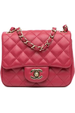 CHANEL Hobo Bags - 2021-2024 Mini Square Classic Lambskin Single Flap - Gr. unisize - in Gold - für Damen