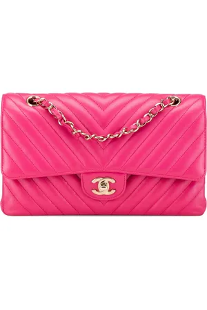 CHANEL Hobo Bags - 2017-2018 Medium Classic Chevron Lambskin Double F - Gr. unisize - in Gold - für Damen