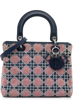 Dior Crossbody Bags - 2011 Medium Lambskin And Tweed Cannage Lady Dior - Gr. unisize - in - für Damen
