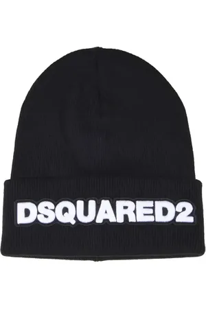 Dsquared2 Caps & Mützen - Black Wool Hat With Logo Patch - Gr. ONE SIZE - in - für Damen