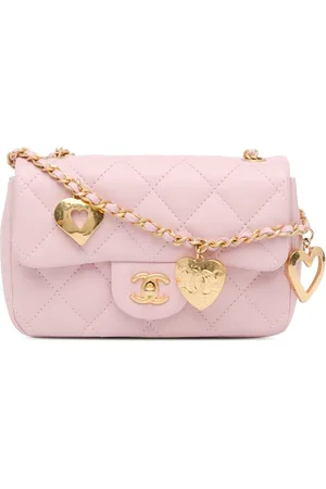 CHANEL Hobo Bags - 2021-2024 Mini Quilted Lambskin Heart Charms Flap - Gr. unisize - in Gold - für Damen