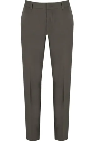Emporio Armani Brown Stretch Nylon Trousers With Belt Loops - Größe 48