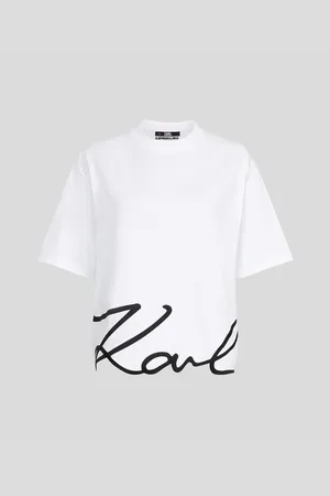 Karl Lagerfeld T-SHIRT MIT KARL-SIGNATUR-SAUM - Größe L