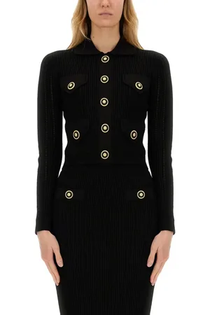 Balmain Fitted Black Knitted Cardigan - Größe 36