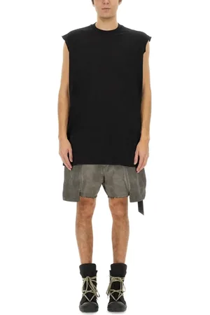 Rick Owens Oversized Black Cotton T-Shirt With Sleeveless Des - Größe L