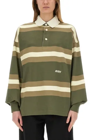 Autry Oversized Striped Polo In Earthy Tones - Größe L